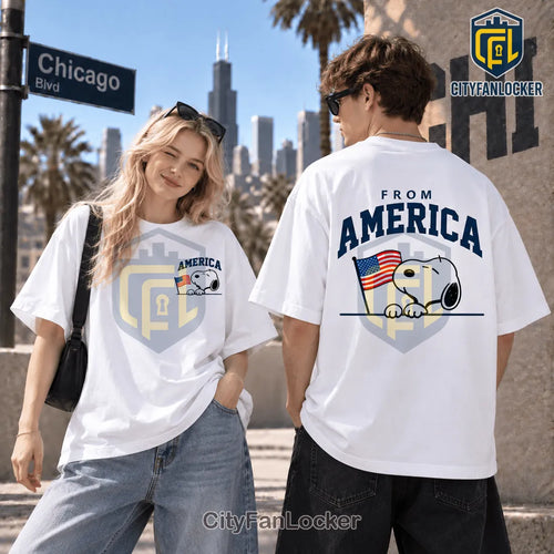 Snoopy USA Flag From America T-Shirt