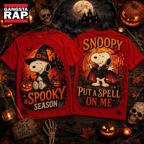 Snoopy Witch Hat and Pumpkin Halloween Spooky Season 3D Shirt , Music Trending 3D Shirt