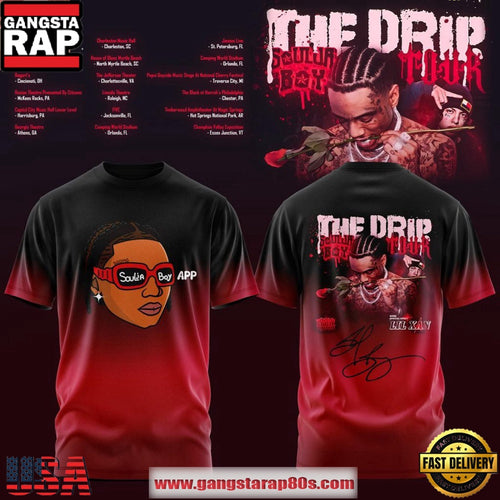 Soulja Boy The Drip Tour 2026 Black Red 3D Shirt