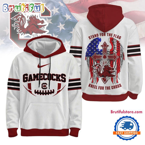 South Carolina Gamecocks 2025 NCAA Stand For The Flag Kneel For the Cross Hoodie