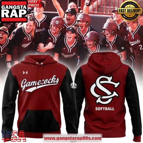 South Carolina Gamecocks Softball 2025 Red All Over Print Hoodie