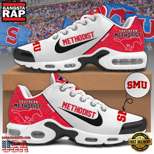 NCAA Custom Name Southern Methodist Football Mascot Symbol Air Max Plus Shoes Running Sneakers