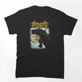 Yellow Typography Technical Death Metal Band Shirt