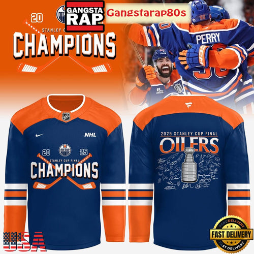 Stanley Cup 2025 Champions Edmonton Oilers Hockey Jersey