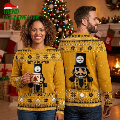 Steelers Nutcracker Not A Player Ugly Christmas Sweater