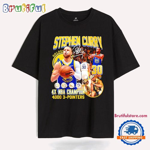 Stephen Curry The 3-Point King 4X NBA Champion 4000 3-Pointers T Shirt