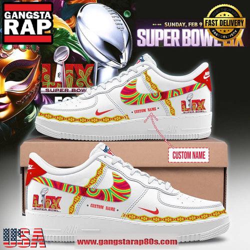 Super Bowl LIX Limited Edition White Air Force 1 Running Sneakers Shoes