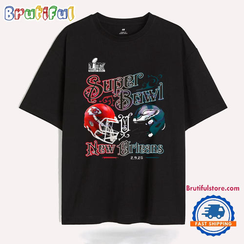 Super Bowl Lix New Orleas 2025 Football Helmet T Shirt