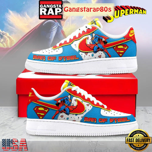 Superman Man Of Steel Air Force 1 Sneakers Shoes