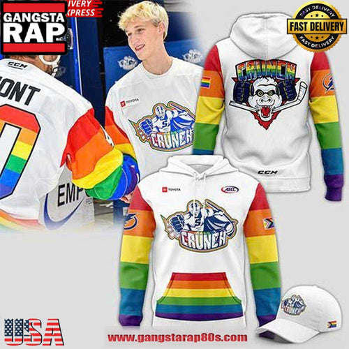 Syracuse Crunch Pride Month 2025 White All Over Print Hoodie