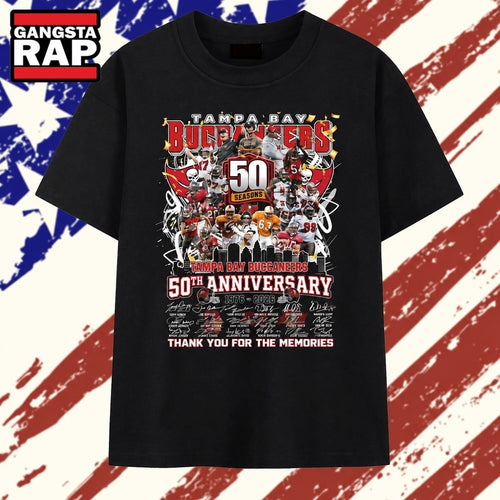 Tampa Bay Buccaneers 50th Anniversary 1976 2026 Thank You For The Memories T Shirt