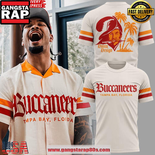 Tampa Bay Buccaneers Duvin Designs Co. Cream Cabana Unisex T Shirt