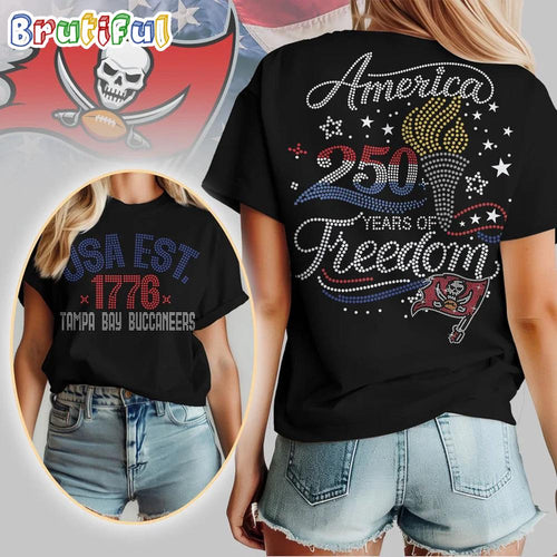Tampa Bay Buccaneers NFL 250 Years Independence Day Rhinestone Dot Unisex 3D Shirt