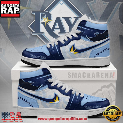 Tampa Bay Rays MLB Unique Sports Air Jordan 1 High Top Shoes Running Sneakers