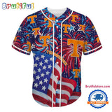 Tennessee Volunteers USA Flag Independence Day Baseball Jersey, Sport Team 4th of July Jersey