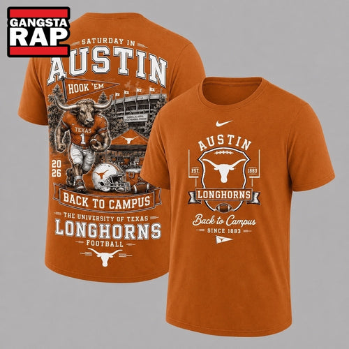 Texas Longhorns 2026 NCAA Back To Campus 3D Shirt