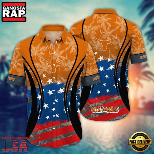 MLB Texas Longhorns Team Logo Hot Summer Aloha Hawaiian Shirt
