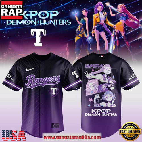 Texas Rangers x Kpop Demon Hunters Comic Style 2026 Baseball Jersey
