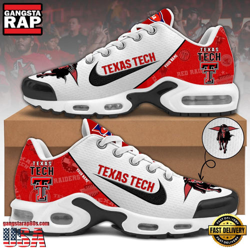 NCAA Custom Name Texas Tech Football Mascot Symbol Air Max Plus Shoes Running Sneakers