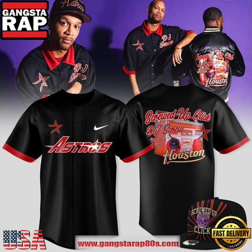 The Astros x DJ Screw Screwed Up Click Limited Edition Baseball Jersey Shirt