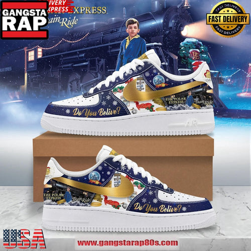 The Polar Express Limited Edition Air Force 1 Running Sneakers Shoes
