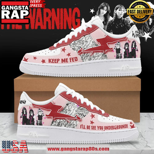 The Warning Keep Me Fed Limited Edition Air Force 1 Running Sneakers Shoes