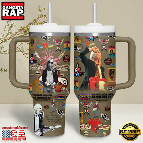 Tom Petty Music Custom Stanley Quencher 40oz Stainless Steel Tumbler