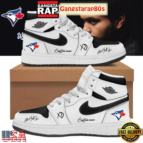 Toronto Blue Jays x The Weeknd World Series 2025 White Custom Air Jordan 1 Running Sneakers Shoes