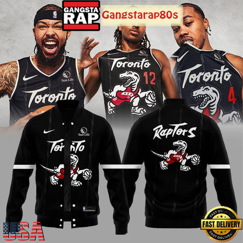 Toronto Raptors 2025 2026 City Edition Black Baseball Jacket