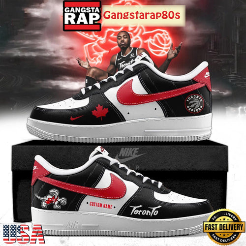 Toronto Raptors 2025-26 City New Custom Air Force 1 Running Sneakers Shoes