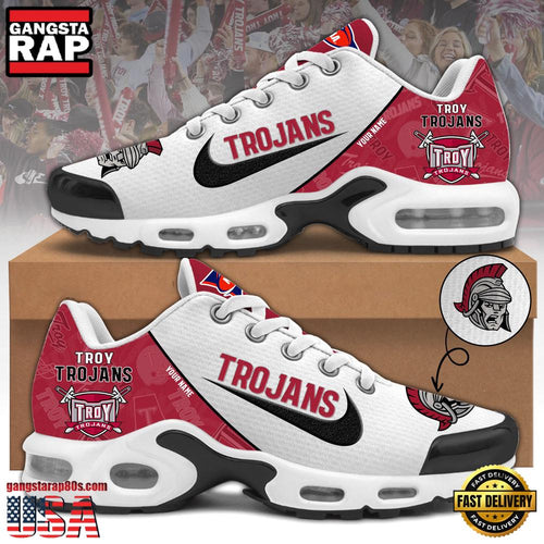 NCAA Custom Name Troy Trojans Football Mascot Symbol Air Max Plus Shoes Running Sneakers