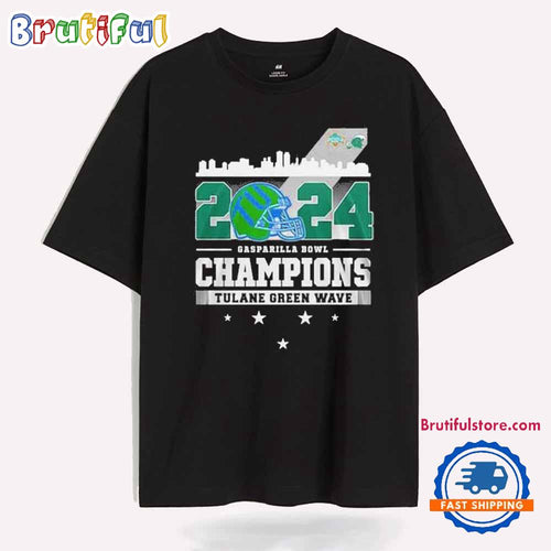 Tulane Green Wave Gasparilla Bowl Champions 2024 Cheers T Shirt