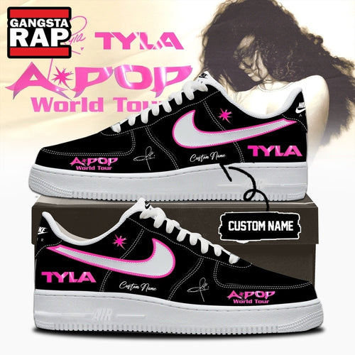 Tyla A POP World Tour Limited Edition Signature 2026 Black Air Force 1 Shoes , Music Trending Shoes
