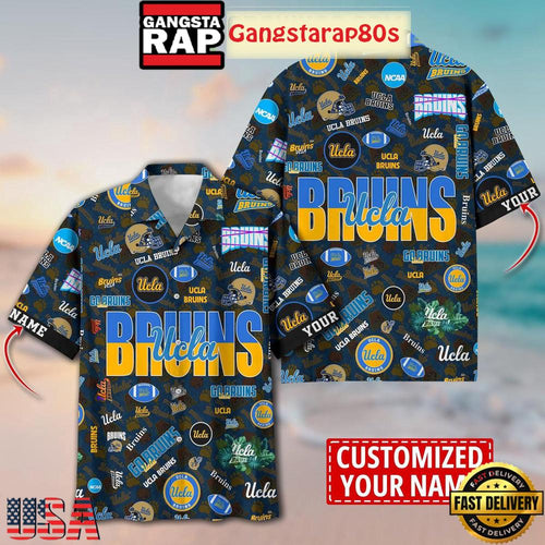 UCLA Bruins Solgan Go Bruins True Fan Spirit Custom Name Aloha Hawaiian Shirt