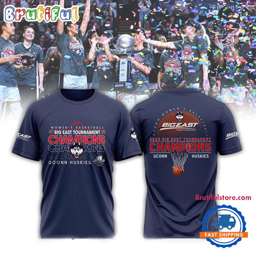 UConn Huskies 2025 BIG EAST Women’s Basketball 23X Champions Locker Room New Shirt