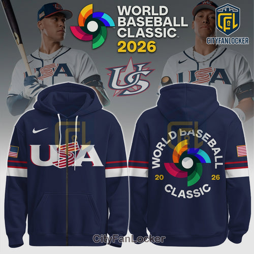 USA World Baseball Classic 2026 Limited Edition Navy Zip Hoodie