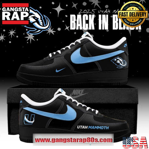 Utah Mammoth x Back In Black Special Edition Air Force 1 Running Sneakers Shoes