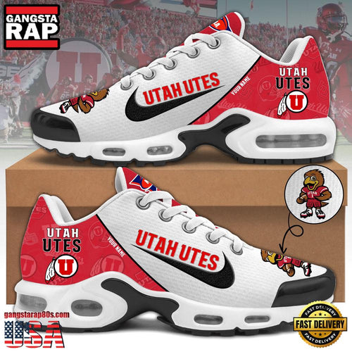 NCAA Custom Name Utah Utes Football Mascot Symbol Air Max Plus Shoes Running Sneakers
