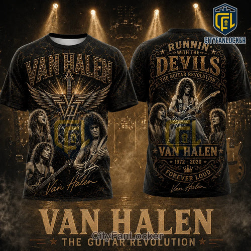 Van Halen 1972-2020 Eddie Van Halen Gold T-Shirt