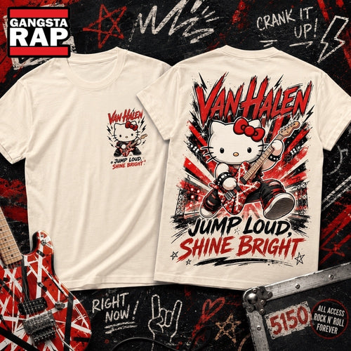 Van Halen Jump Loud Shine Bright Kitty Vintage Concert 3D Shirt Hoodie T-Shirt