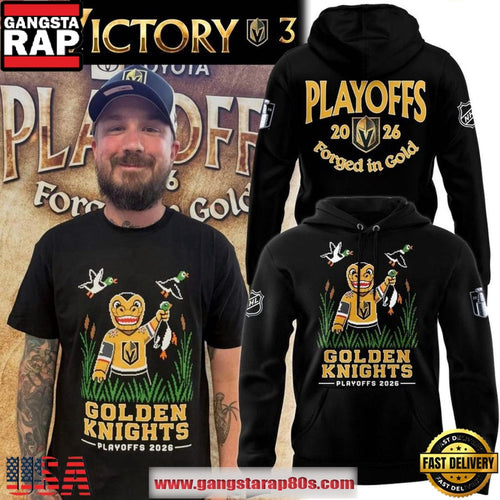 Vegas Golden Knights 2026 Playoffs Round 2 Forged in Gold New Design Hoodie