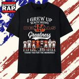 Vintage Cincinnati Bengals I Grew Up Watching Greatness Signatures T Shirt