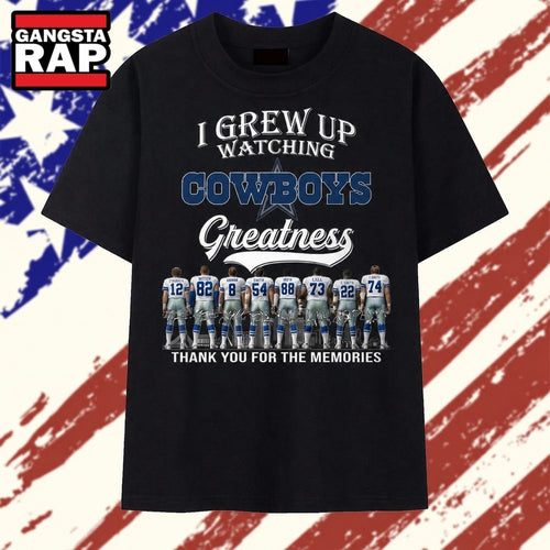 Vintage Dallas Cowboys I Grew Up Watching Greatness Signatures 2026 T Shirt