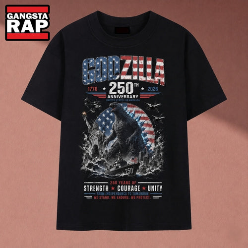 Vintage Godzilla America 250th Anniversary 1776 2026 Patriotic Graphic T Shirt, Music 2D Shirt