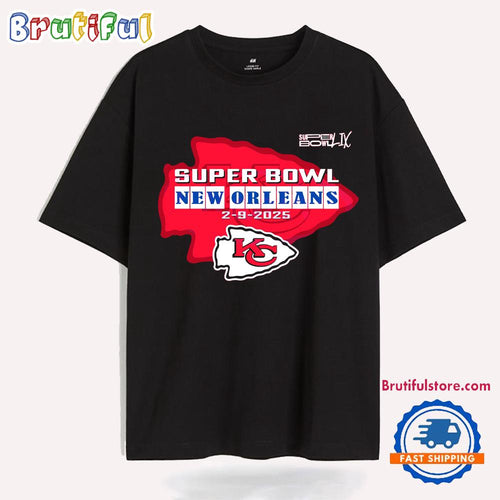 Vintage Super Bowl New Orleans Feb 9 2025 Chiefs Logo T Shirt