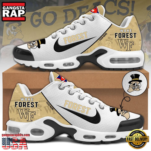 NCAA Custom Name Wake Forest Football Mascot Symbol Air Max Plus Shoes Running Sneakers