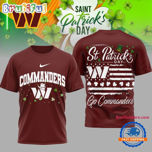 Washington Commanders 2026 NFL St. Patricks Day Special New 3D Shirt