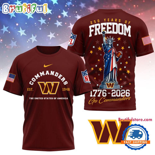 Washington Commanders NFL 250 Years of American Freedom Limited Edition 3D Shirt