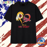 Washington football greatness and Virginia Tech Hokies mashup heart with Superman chest rip T Shirt