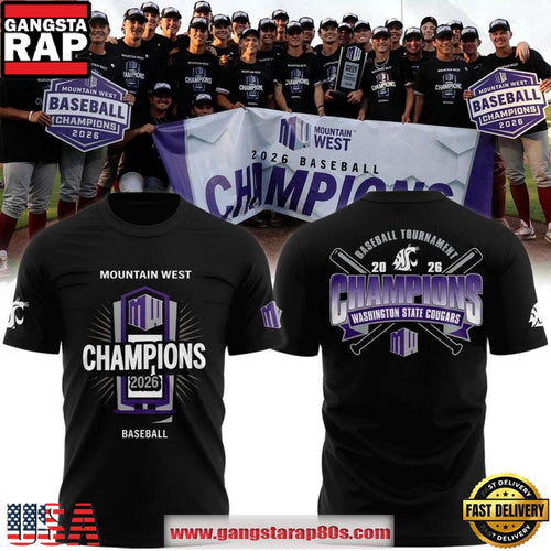 Washington State Cougars 2026 Mountain West Baseball Champions Unisex T-Shirt